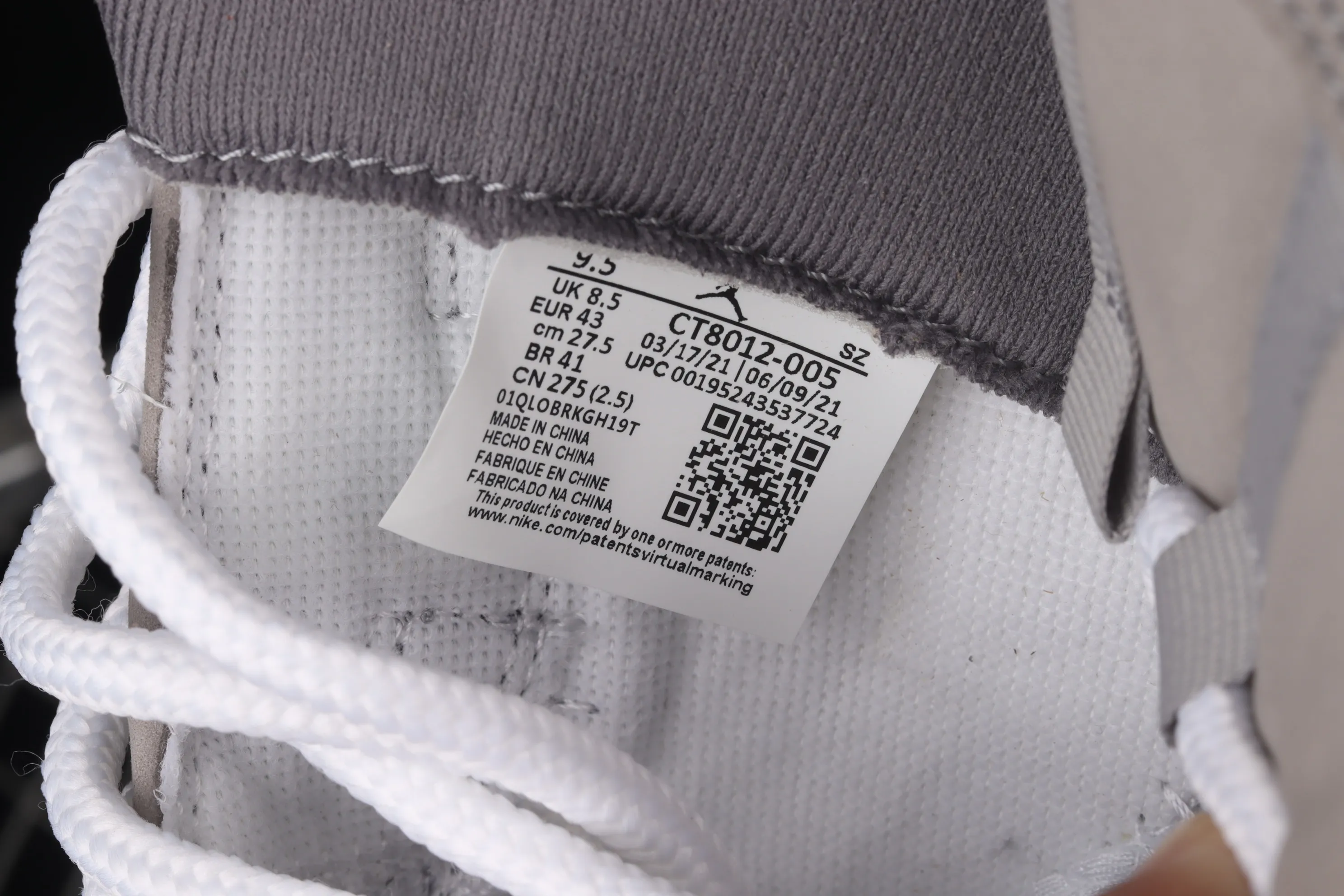 All categories Air Jordan Jordan series basketball shoes Air Jordan 11 P version Air Jordan 11 Retro "Cool Grey" AJ11 Joe 11 new cool gray CT8012-005